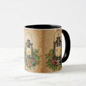 Mug Rustic vintage lantern holly pine cozy festive (Devant droit)