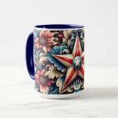 Mug rustic/vintage USA/patriotic (Devant gauche)