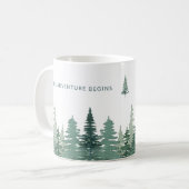 Mug Rustic Watercolor Pine Forest Mariage d'hiver (Devant gauche)