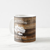 Mug Rustic Wood Lake Nom de famille (Devant gauche)