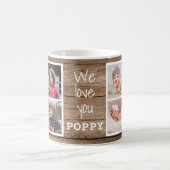 Mug Rustic Wood Love You Poppy 8 Photo Collage (Centre)