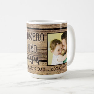 Mug Rustic Wood NUMERO UNO PAPA Fête des pères photo
