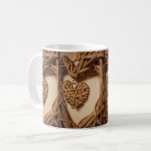 Mug Rustic Woven Rattan Hearts Decor (Devant gauche)