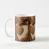 Mug Rustic Woven Rattan Hearts Decor (Gauche)