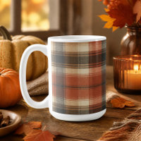 Rustique automne classique plaid rouille crème noi