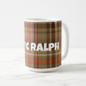 Mug Rustique Automne Plaid Brown Orange Grey Or Blanc (Devant droit)