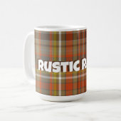 Mug Rustique Automne Plaid Brown Orange Grey Or Blanc (Devant gauche)