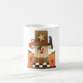 Mug Rustique automne Scarecrow avec Citrouilles et Cor (Centre)