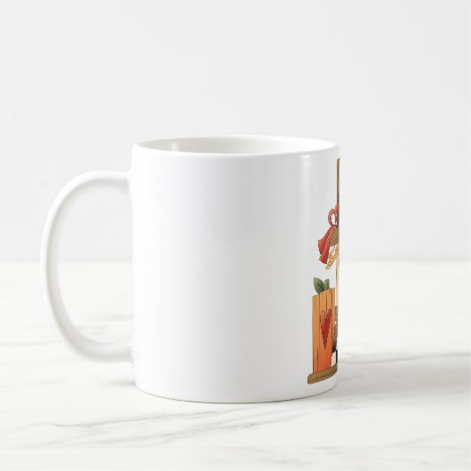 Mug Rustique automne Scarecrow avec Citrouilles et Cor (Gauche)