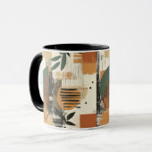 Mug Rustique Brushstroke - Personnalisé Earthy Abstrai (Devant gauche)