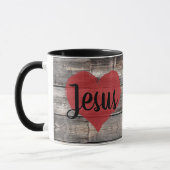 Mug rustique chic I HEART JESUS | (Gauche)