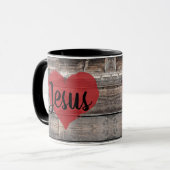 Mug rustique chic I HEART JESUS | (Devant gauche)