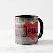 Mug rustique chic I HEART JESUS | (Devant droit)