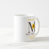 Mug Rustique Editable Sunflower Mariage (Devant droit)