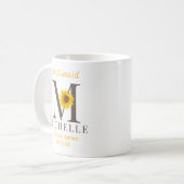 Mug Rustique Editable Sunflower Mariage (Devant gauche)