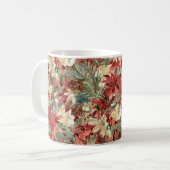 Mug Rustique Elégant vacances Poinsettia Noël Floral (Devant gauche)