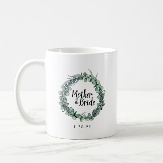 Mug Rustique Eucalyptus Botanique Mère de la Mariée (Gauche)