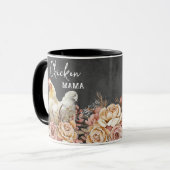 Mug Rustique Floral Aquarelle Poulet Mama (Devant gauche)