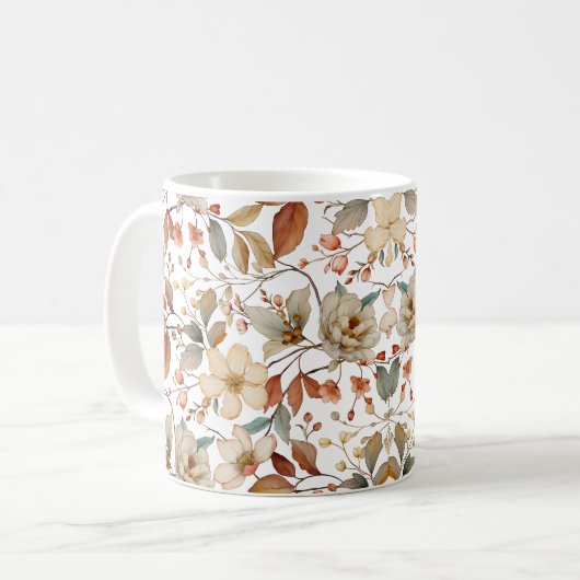 Mug Rustique Floral d'automne (Devant gauche)