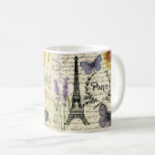 Mug rustique français scripts de pays paris eiffel tow (Devant droit)