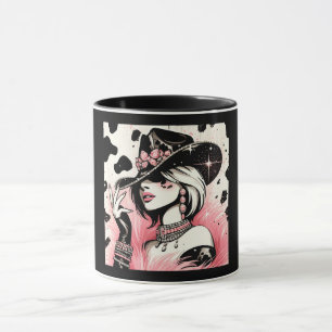 Mug Rustique Glam Cowgirl rose étincelante Cowhide Imp
