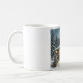 Mug Rustique hiver/Noël cabine enneigé (Gauche)