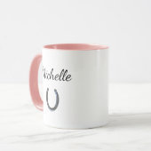 Mug Rustique Lucky Horseshoe Western Personnalisé (Devant gauche)