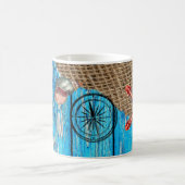 Mug Rustique Nautique Bleu Burlap Starfish (Centre)