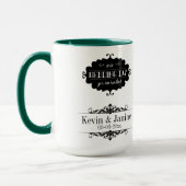 Mug Rustique Noir Sauvegarder-La Date Mariage Jour Gro (Gauche)