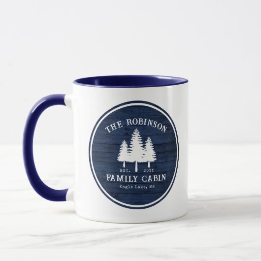 Mug Rustique Pays Famille Cabines Arbres Style Bois Bl (Gauche)