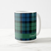 Mug Rustique Plaid Campbell Tartan Script personnalisé (Devant droit)