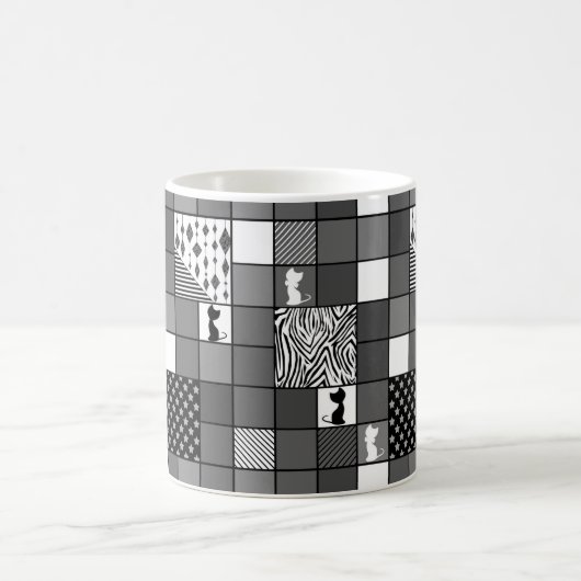 Mug Rustique, Populaire, Noir et blanc, Patchwork, Sim (Centre)