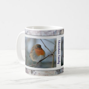 Mug Rustique Robin motif de marbre d'oiseau