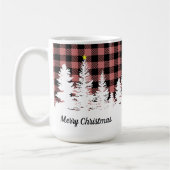 Mug Rustique rose plaid de Buffalo forêt Joyeux Noël (Gauche)
