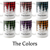 Mug Rustique rose plaid de Buffalo forêt Joyeux Noël