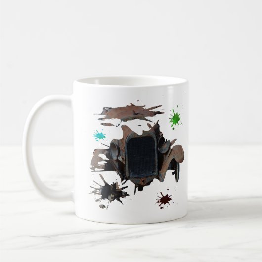 Mug Rustique Vintage Car Grunge Art, (Gauche)