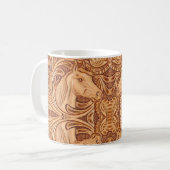 Mug rustique western country cuir cheval équestre (Devant gauche)