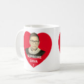 Mug Ruth Bader Ginsburg Diva Suprême teintée Coeur Rou (Devant gauche)