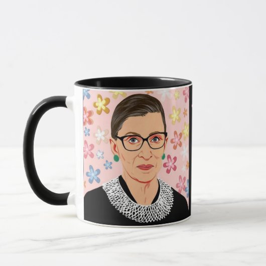 Mug Ruth Bader Ginsburg Floral Quand Il Y A 9 Coupes (Gauche)