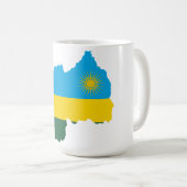 Mug Rwanda Drapeau et carte Musique (Devant droit)