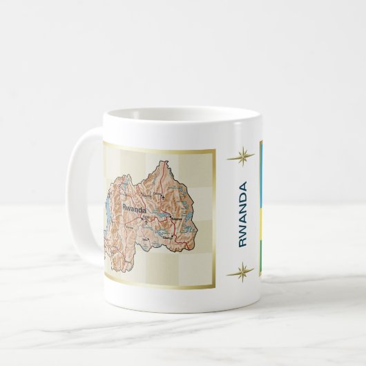 Mug Rwanda Drapeau + Plan Musique (Devant gauche)
