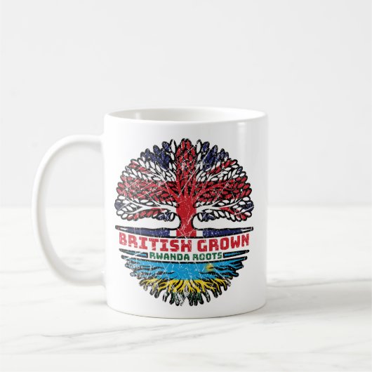 Mug Rwanda Rwanda Royaume-Uni drapeau des racines d'ar (Gauche)