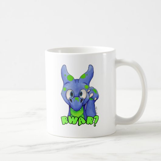 Mug RWAR ? (Bleu) dragon mignon de bébé hurlant (Droite)