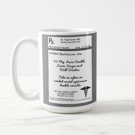 Mug RX Prescription Inspiration Obtenir Bien (Gauche)