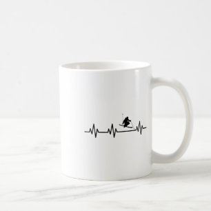 Mug Rythme Cardiaque Ski Vie Cœur Électrocardiogramme
