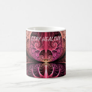 Mug Rythme cardiaque, texte fractal de fantaisie surré