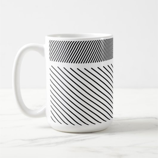 Mug Rythme diagonal en noir et blanc (Gauche)