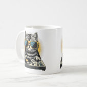 Mug Rythmes Félin Dj Chat Synthwave Kitty Mix (Devant gauche)