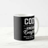 Mug S Cody Connaît Tout Nom Plaisanteries Personnalisé (Devant droit)