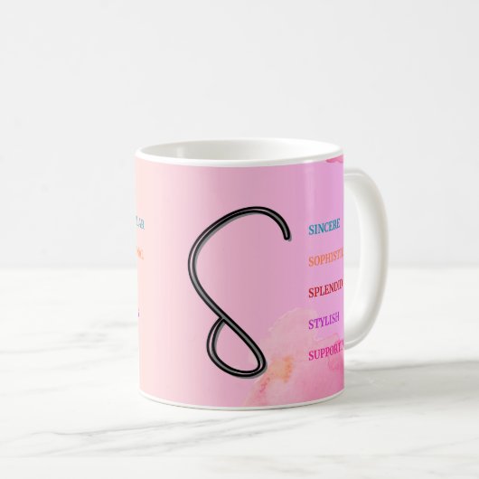 Mug "S" initial (11oz) (Devant droit)